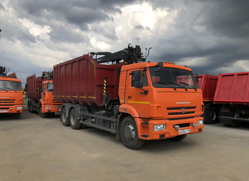 Ломовоз КАМАЗ-65115 с КМУ VM10L74M с лепестковым грейфером RG-25