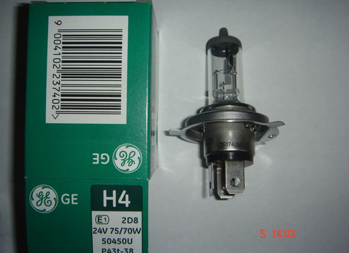 лампа 24V H4, 75/70W, P43t GeneralElectric